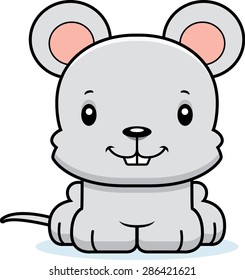 A cartoon mouse smiling.