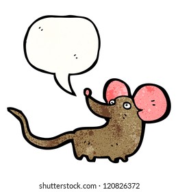 cartoon mouse with speech bubble