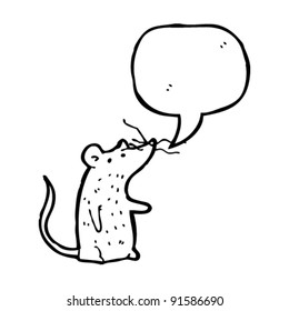 cartoon mouse with speech bubble