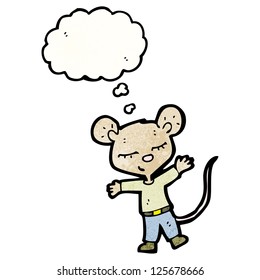 ratón de dibujos animados con burbuja de pensamiento
