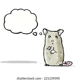 cartoon mouse with thought bubble