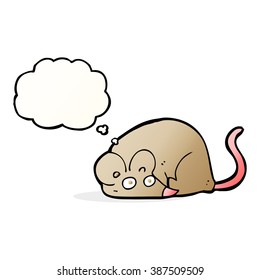 cartoon mouse with thought bubble