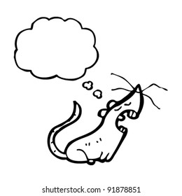 ratón de dibujos animados con burbuja de pensamiento