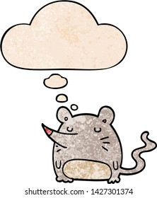 ratón de dibujos animados con burbuja de pensamiento en forma de textura de fondo