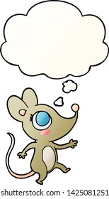 cartoon mouse with thought bubble in smooth gradient style