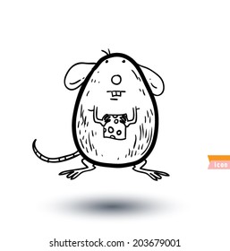  cartoon mouse, vector illustration.