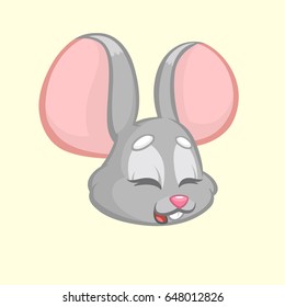 Cartoon mouse. Vector illustration of gray mouse head icon