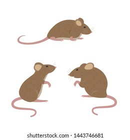 Cartoon mouse. Vector illustration on white background.