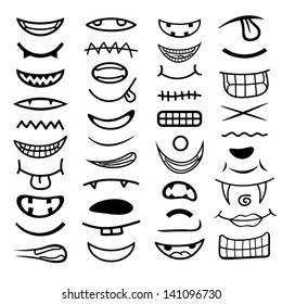 Cartoon mouth collection.