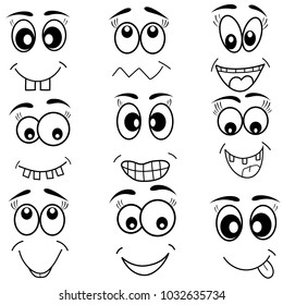 Cartoon Eyes Icons Set Vector Design Stock Vector (Royalty Free) 1031900188