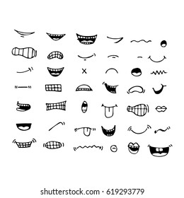 Cartoon Mouth Icon Illustration Design Stock Vector (Royalty Free ...