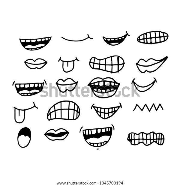 Cartoon Mouth Icon Stock Vector (Royalty Free) 1045700194