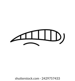 Cartoon mouth line icon. Character face element. Vector isolated element. Editable stroke.