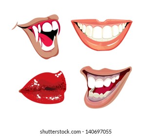 Similar Images, Stock Photos & Vectors of Smiling mouths collection