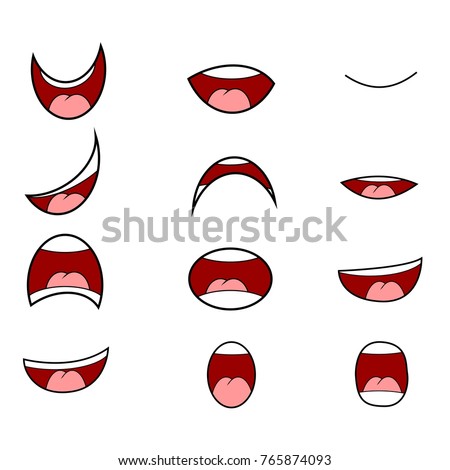 Cartoon Mouth Set Vector Symbol Icon Stock Vector (Royalty Free