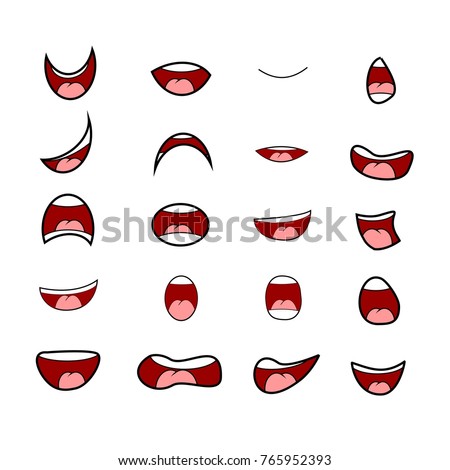 cartoon mouth set vector symbol icon design. Beautiful illustration isolated on white background