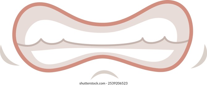 Boca de desenhos animados mostra raiva ao colocar dentes em uma careta, simbolizando uma emoção feroz no design gráfico