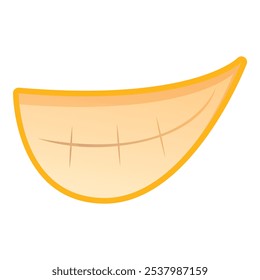 Cartoon mouth smiling showing teeth, simple vector illustration