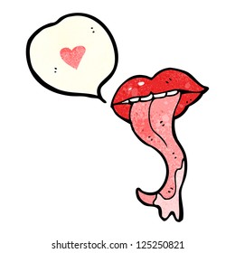 cartoon mouth with sticking out tongue