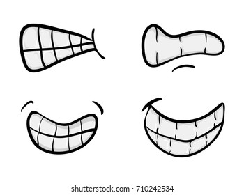 cartoon mouth with  teeth set vector symbol icon design. Beautiful illustration isolated on white background
