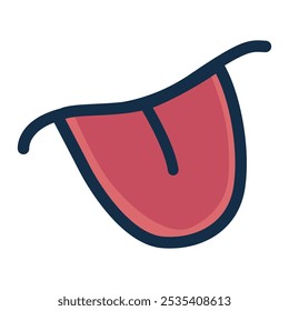 Cartoon. A mouth with a tongue sticking out
, suitable for various concepts and designs. 