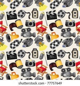 cartoon movie equipment seamless pattern