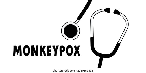 Cartoon Mpox, monkey virus or monkeypox diagnoses. The virus belongs to the genus Orthopoxvirus in the family Poxviridae. infectious disease. Ape face. Vector monkey pox symbol or icon