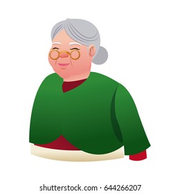 cartoon mrs claus. merry christmas and new year symbol. fun character image