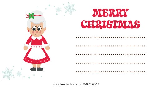 cartoon mrs santa christmas card