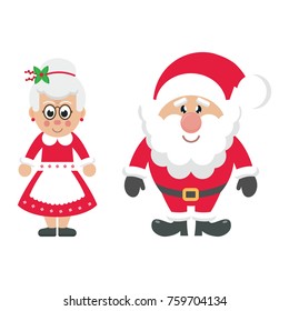 cartoon mrs santa and santa claus