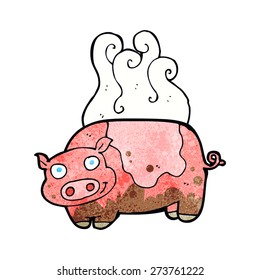 cerdo fangoso de dibujos animados