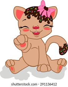 Cartoon muffin cat.