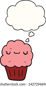 cartoon muffin with thought bubble