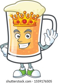 Cartoon a mug of beer king mascot.