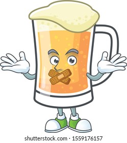 Cartoon a mug of beer silent mascot.