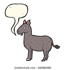 cartoon mule with speech bubble