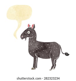 cartoon mule with speech bubble