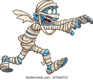 Cartoon mummy. Vector clip art illustration with simple gradients. All in a single layer. 