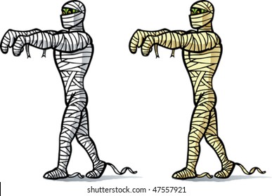 Cartoon Mummy walking.