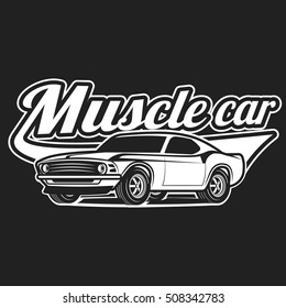 Cartoon Muscle Car Classic Isolated On Stock Vector (Royalty Free ...