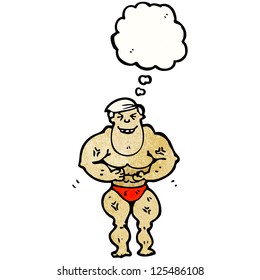 cartoon muscle man