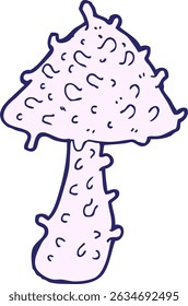 cartoon mushroom in bright neon colors