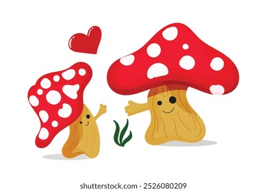 cartoon mushroom character in a flat style. vector illustration.