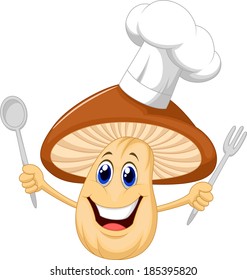 cartoon mushroom chef