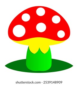 Cartoon Mushroom Clipart Vector Illustration