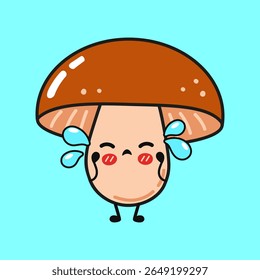 Cartoon mushroom featuring heart-shaped eyes, radiating love and affection while blowing kisses, creating a whimsical and cheerful vibe