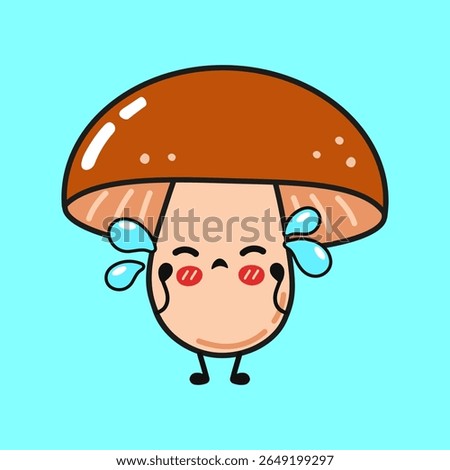 Cartoon mushroom featuring heart-shaped eyes, radiating love and affection while blowing kisses, creating a whimsical and cheerful vibe