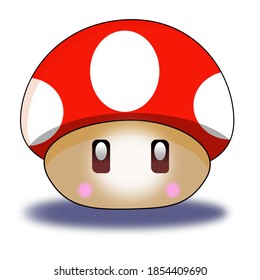 Cartoon mushroom head cute vector picture