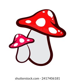 Cartoon Mushroom Icon Vector Illustration