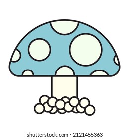 Cartoon mushroom isolated on background. Mushroom Illustration Icon. Mushroom vector icon in cartoon style